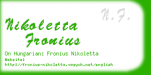 nikoletta fronius business card